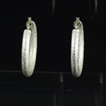 Italian Sterling Silver Platinum Hoop Earrings