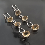 Citrine with Sterling Silver Dangle Earrings