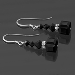 Black and Clear Swarovski Crystals Earrings