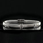 Italian Sterling Silver with Three Crystal Swarovski Bands Bracelet