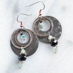 Sedona Hammered Silver & Crystal Earrings