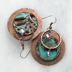 Sedona Copper & Turquoise Leather Earrings with Swarovski Crystals