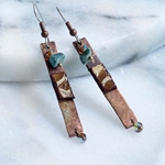 Sedona Copper & Leather Earrings with Turquoise Stone