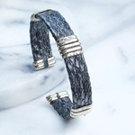 Gray Snakeskin Leather Cuff Bracelet