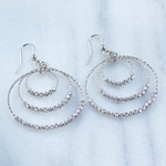 Sterling Silver Circles & Beads Hoop Earrings