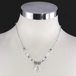 Swarovski Crystal Pendant with Crystal & Silver Beads on Sterling Silver  Necklace