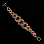 Rose Gold  with Italian Sterling Silver Mesh Chain Link Bracelet