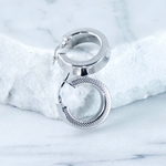 Silver on Sterling Etched Hoop Earring