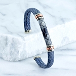 Denim Blue Snakeskin Cuff Bracelet